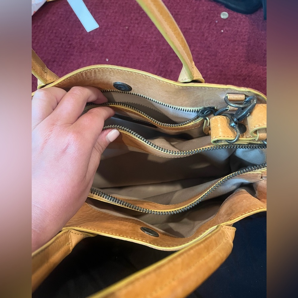 Theory bag 350 retail mustard yellow Multiple pockets HOST PICK - Picture 9 of 14